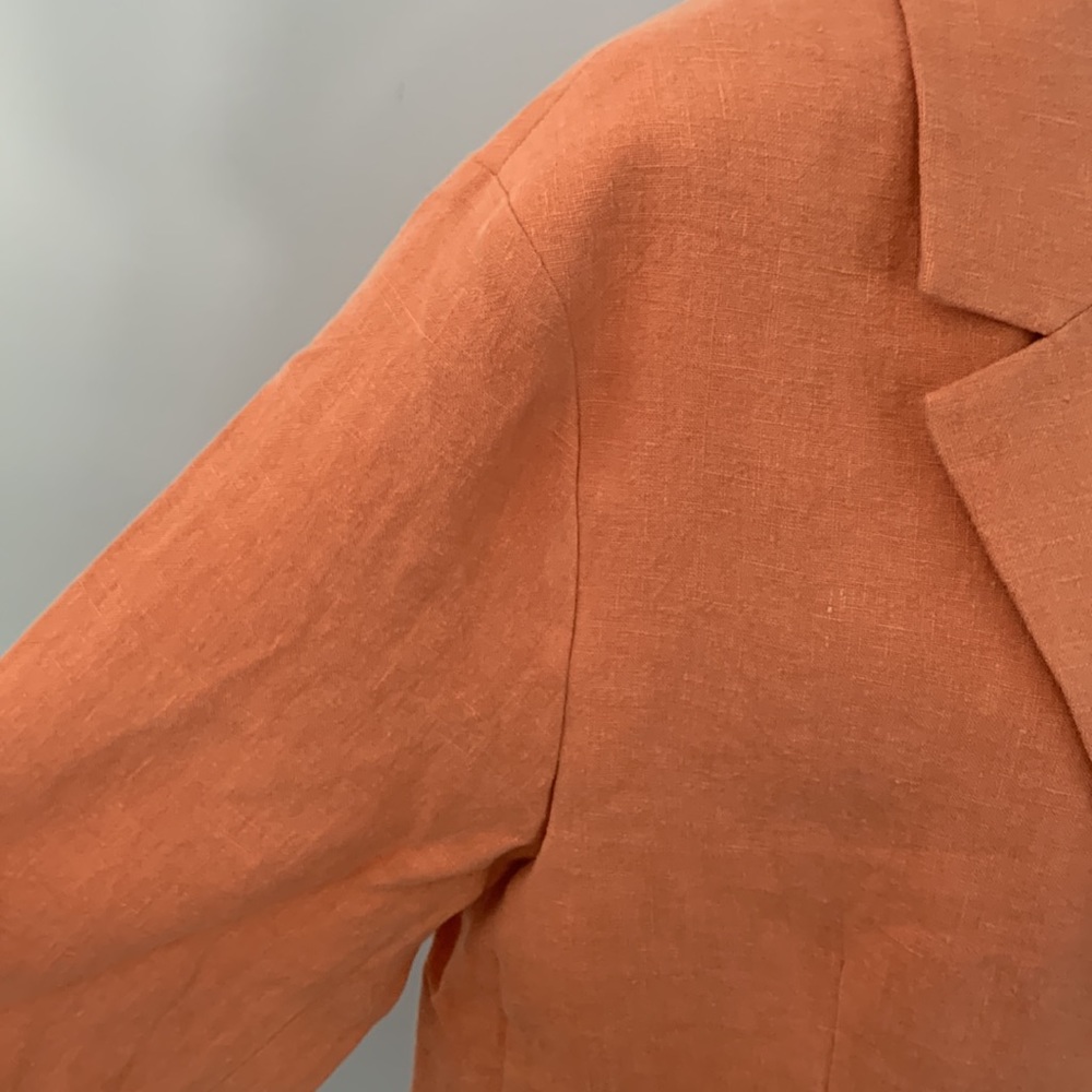 NWT H&M Premium Collection Coral/Orange Linen Blazer - Picture 6 of 13